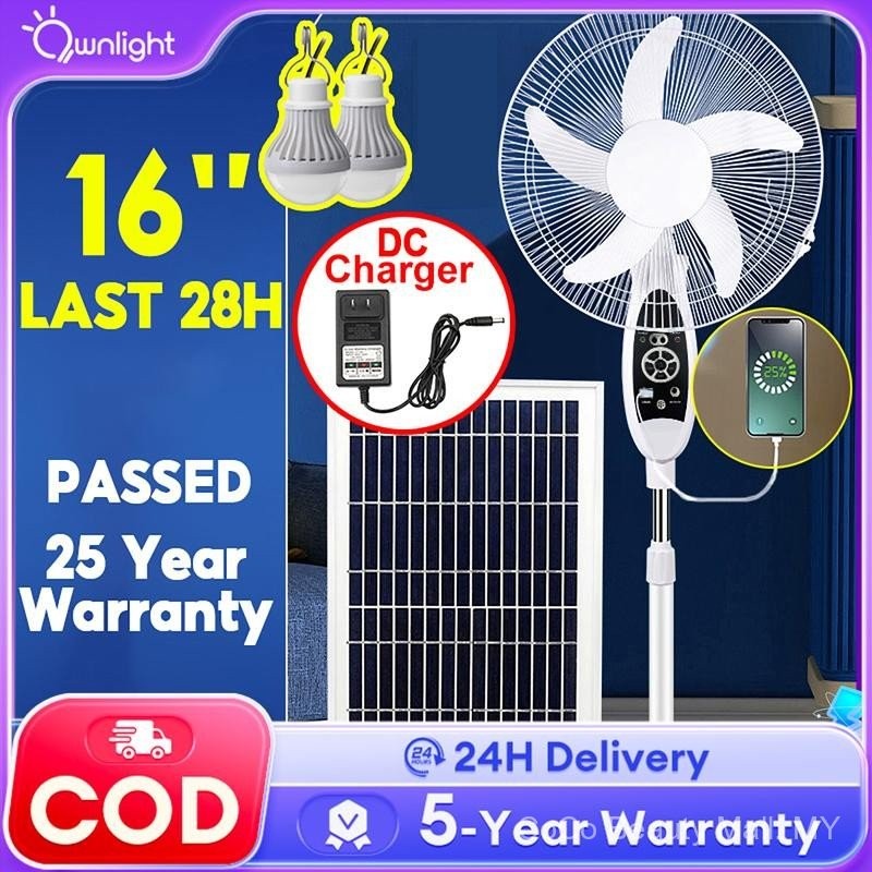 【Payday Sale】Solar Fan home Kipas Solar Outdoor DC Stand Fan Solar with panel Strong Wind 12" 16"Quiet Flood Fan Kipas Adjustable wind speed remote