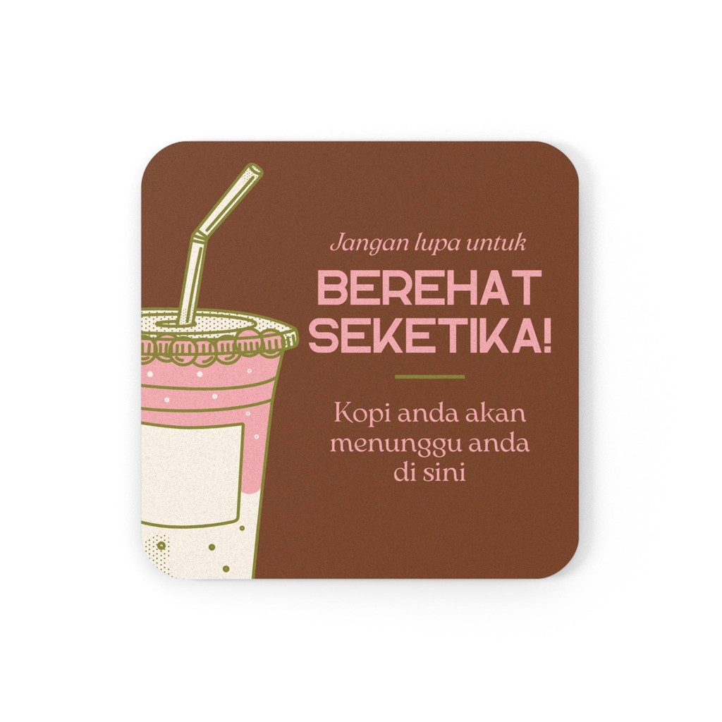Lapik Cawan Artisan Terrakota Merah Jambu Pastel Hijau Zaitun
