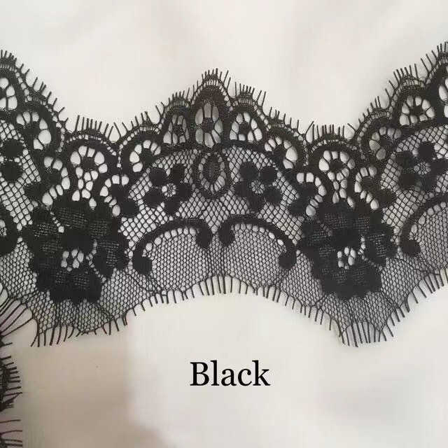 French Reliable 3 Meter Price High Quality Chantilly Lace Trim Wedding Veil Eyelash Edges Fabric - Image 2