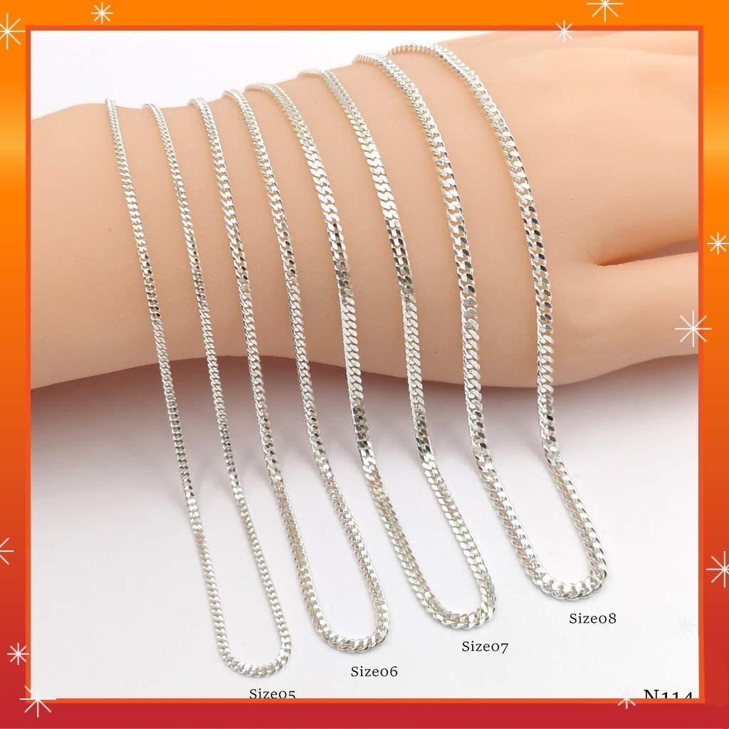 ?PROMO?#N114 CSP Plain Necklaces Silver 925 Rantai Mesin (Original Silver)