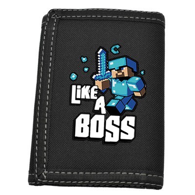 My world cartoon Minecraft peripheral short wallet young students personality creative multi-card wallet kids coin bag
