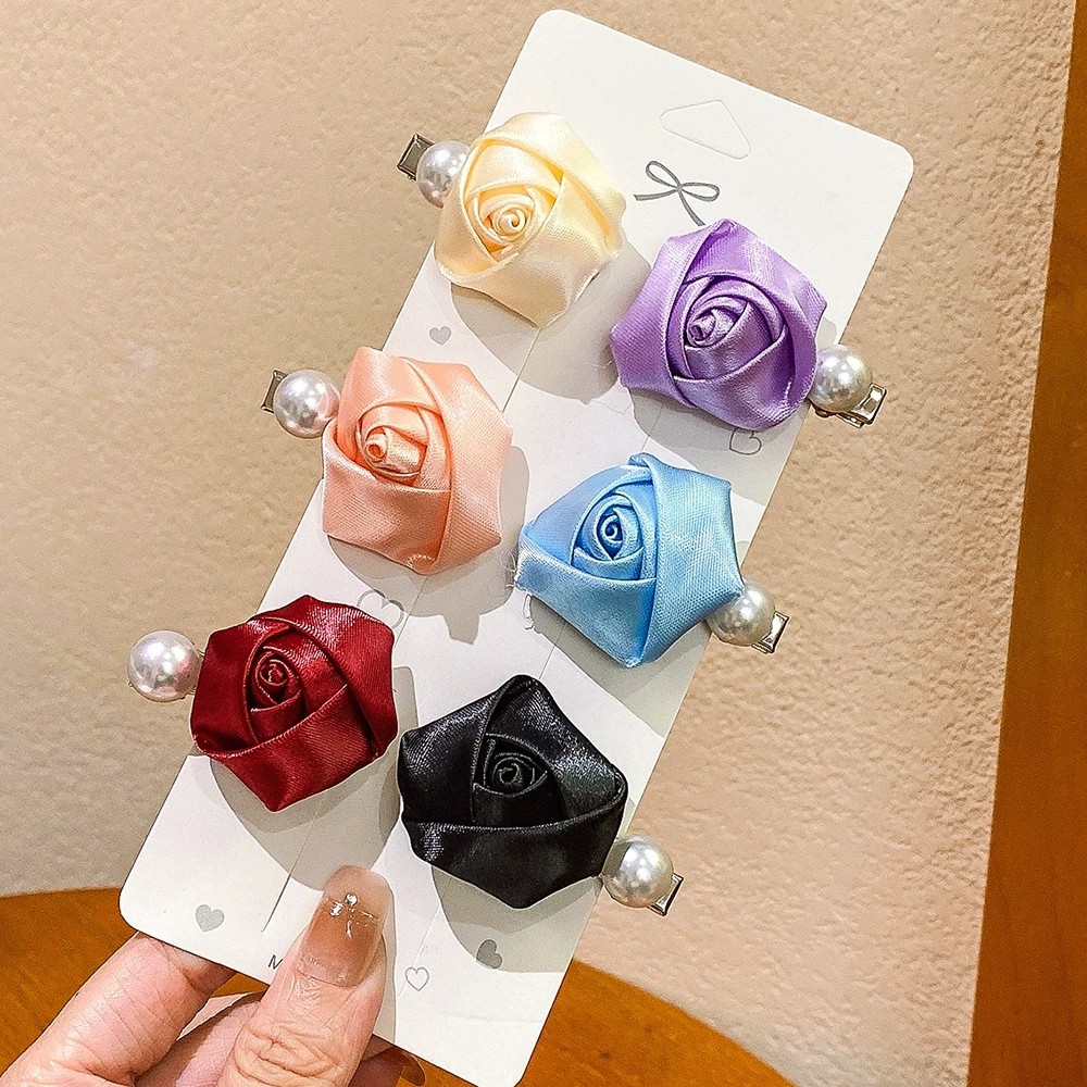 Flower Hairpin Cloth Rose Hair Barrette Retro Hair Clips Wedding Party Hair Pins Headdress