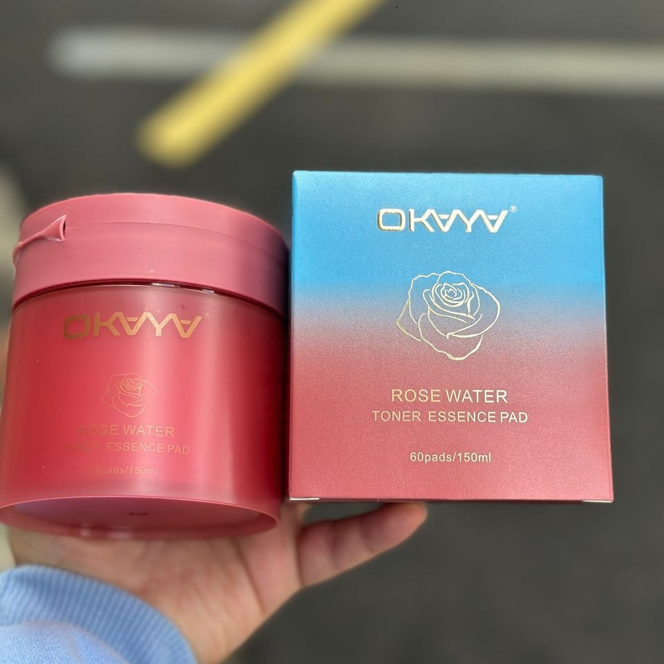 OKAYA Rose Water Toner Essence Pad (Toner Pad) 60pcs