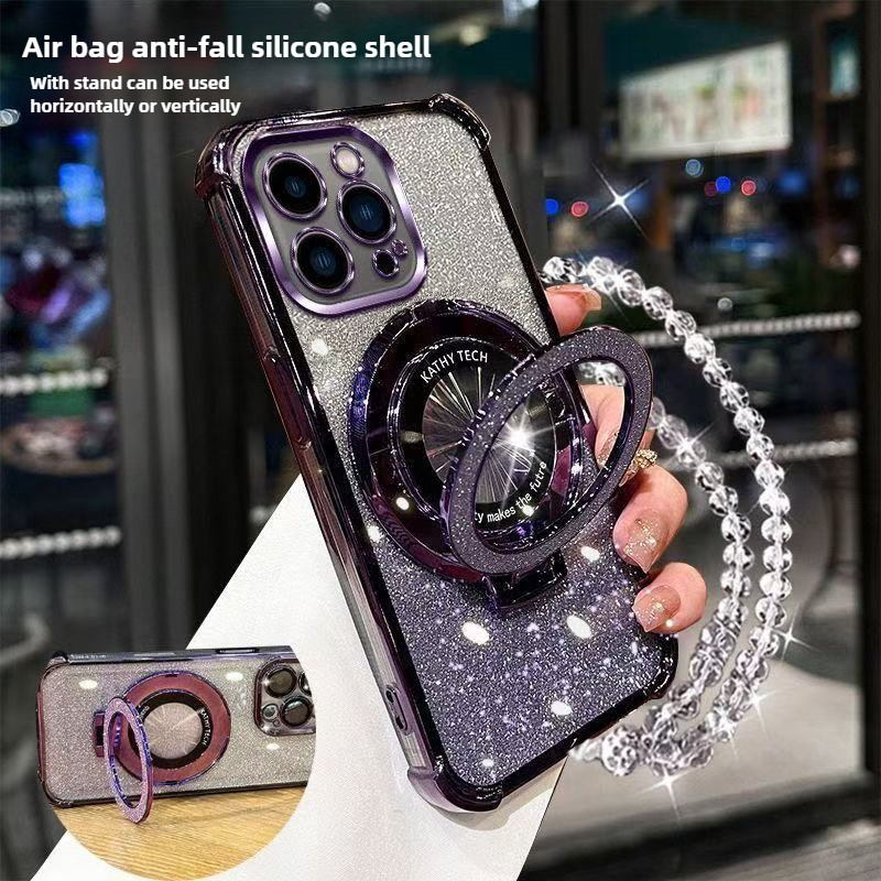 case Samsung A26 A02 M02 4G A03 A03 core A04 A13 4G 5G A14 4G 5G Not Soft shell crystal bracelet with new design, charging bracket, anti drop phone case
