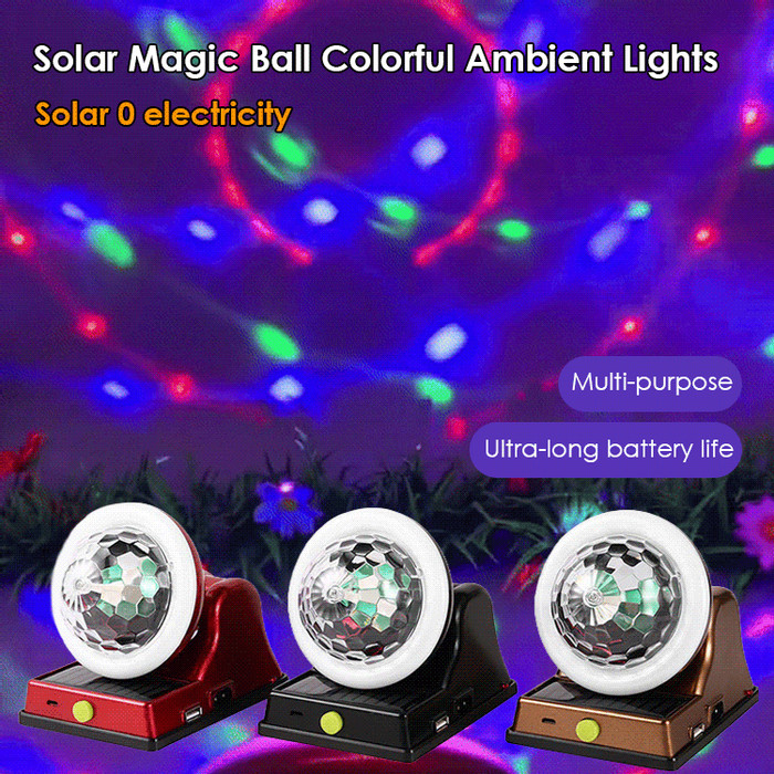 Weatherproof Design/USB PortSolar Magic Ball Colorful Atmosphere Light/Solar Mood Sphere Light/Garden Party RGB Lighting/Hari Raya Decoration Lamp太阳能魔球炫彩氛围灯