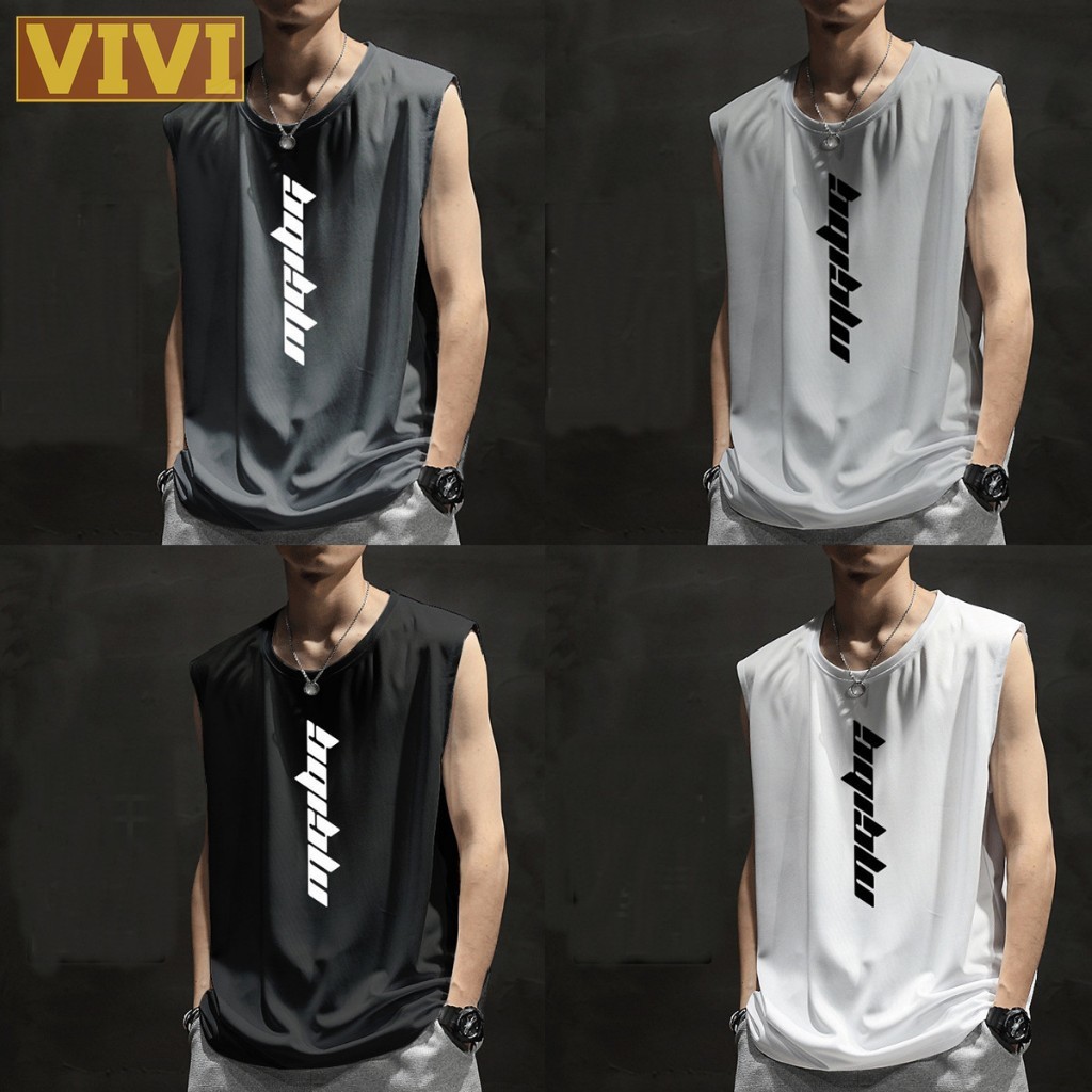 [M-4XL/105kg] Men's Quick Dry Sleeveless Gym Workout Vest T115