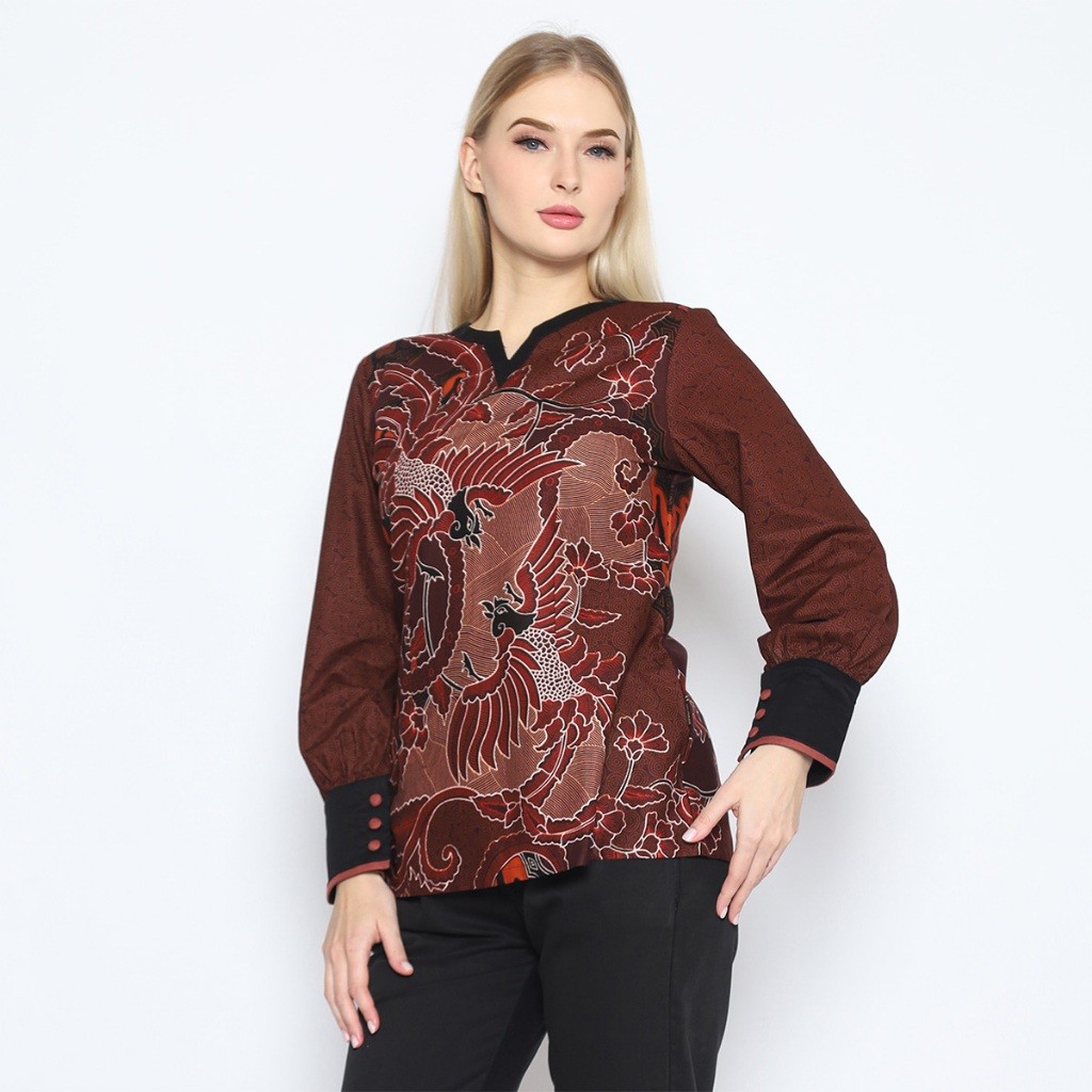 Multi Have My Aksa Women's Batik Blouse Cassia Cairo Quality Premium - Image 2