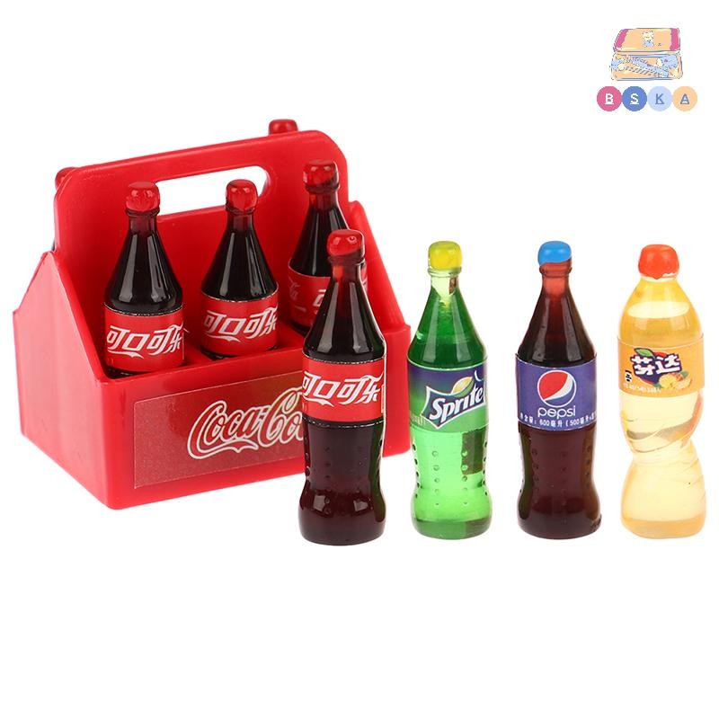 [ORG] 1Set Dollhouse Miniature Cola Soda Sprite Bottles Modle Kitchen DIY Accessories VN
