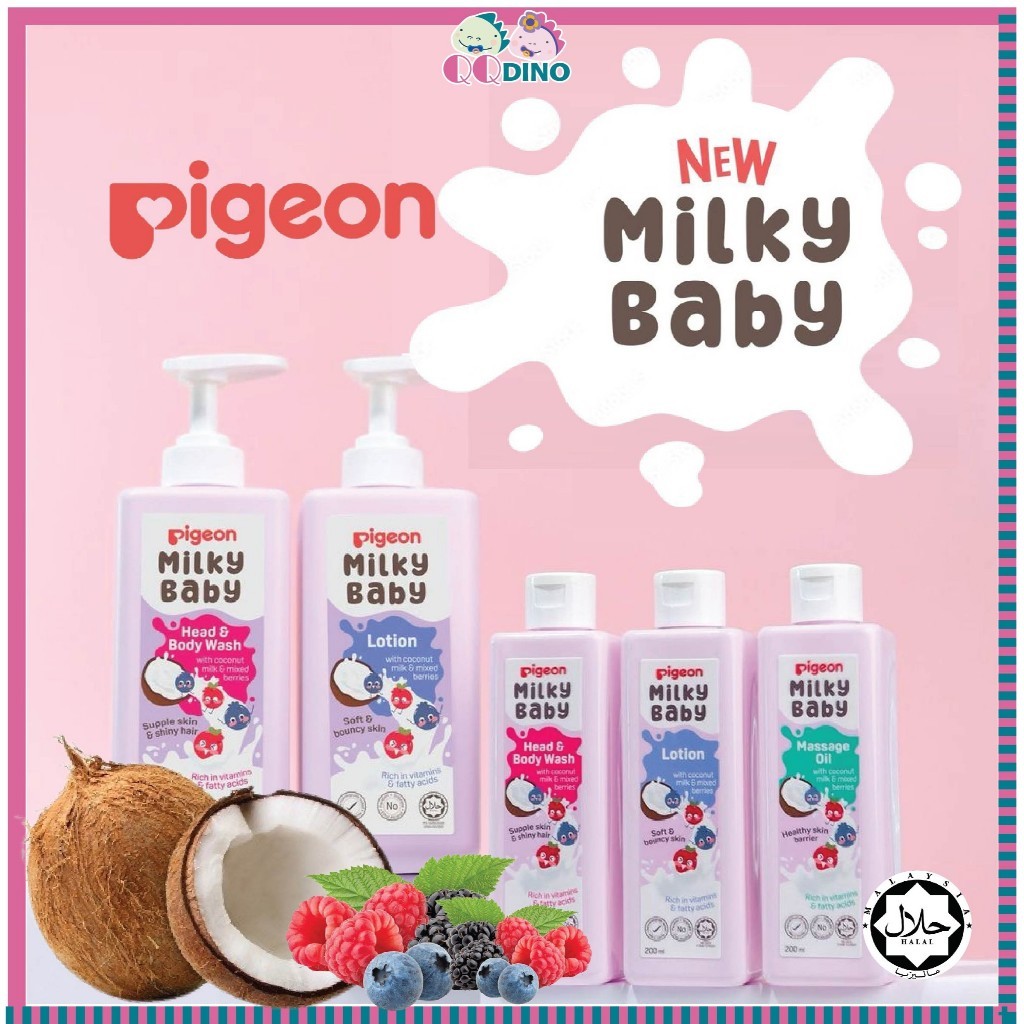 Pigeon Milky Baby Head Body Wash Massage Oil Lotion Baby