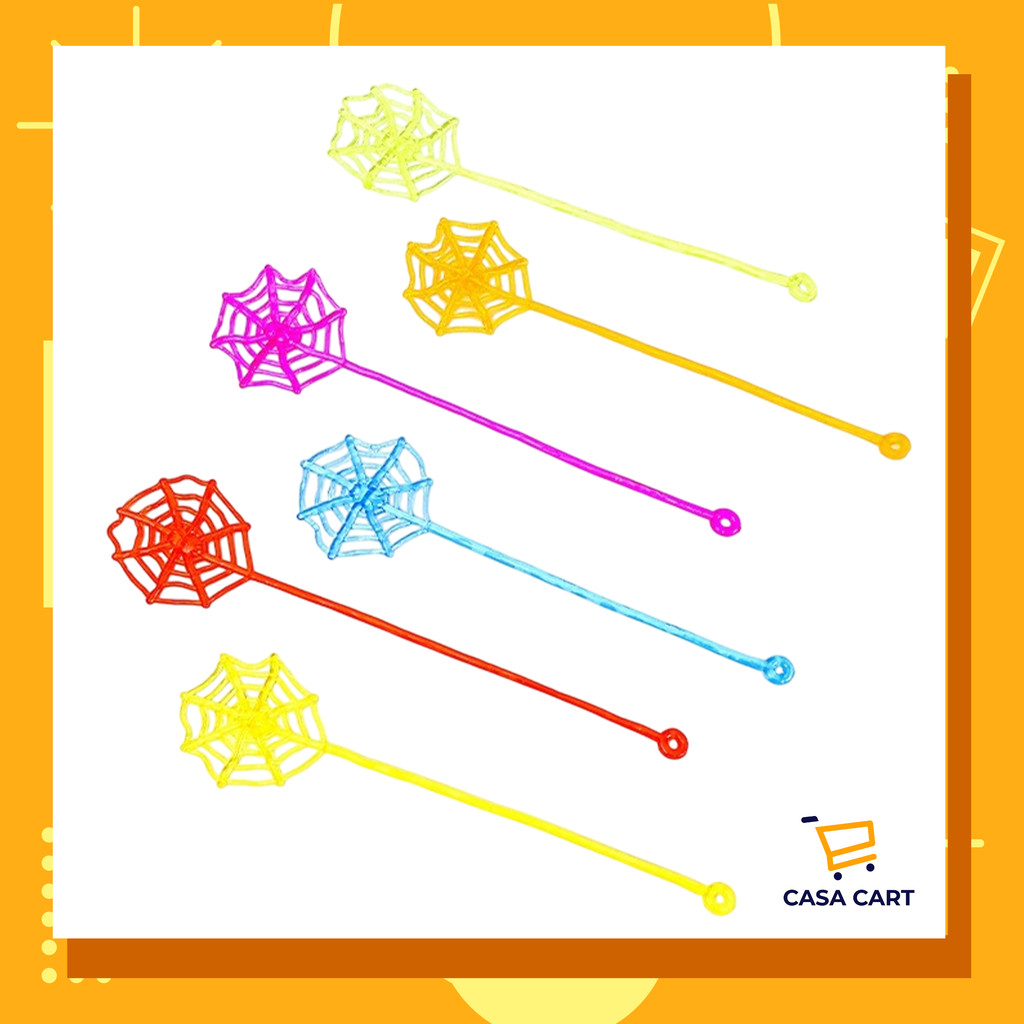 CASA CART Mainan Kecil Seronok Nostalgia Mainan Kanak-Kanak Melekit Jaring Labah-labah Mainan Prank Melekit Fleksibel