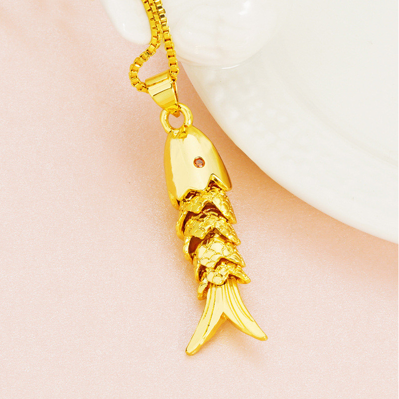 916 Gold Fish Pendant Loket Ikan Emas 916/Swing Fish Pendant Female Cute Carp Pendant 916