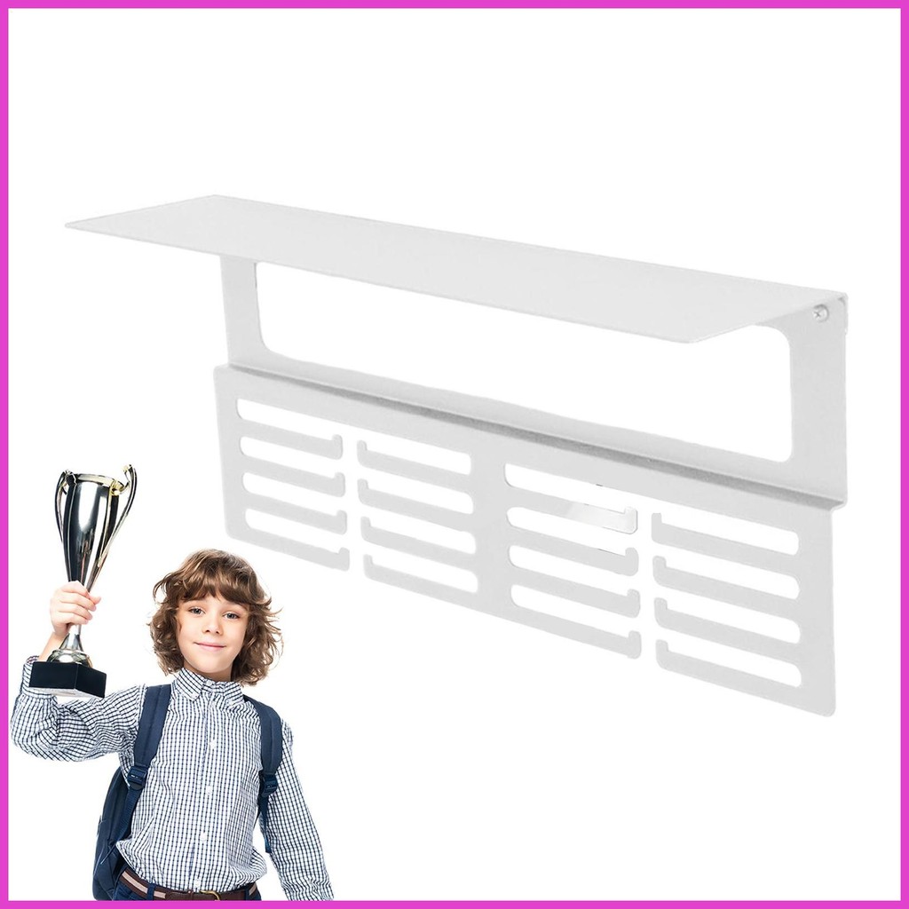 Ribbon Display Metal Trophy Shelf Wall Mounted Awards Trophy Display Holder Entryway Hooks with Shelf for Home lyumy