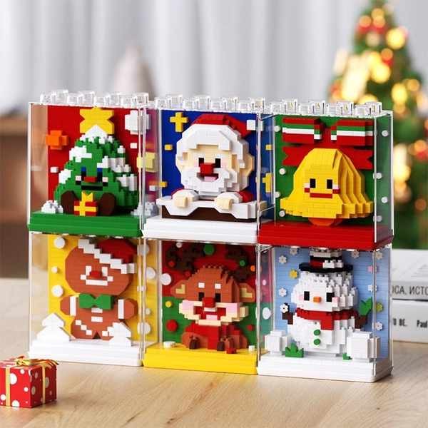 Lego Santa Claus rumah roti halia bata perhiasan kecil perhimpunan teka-teki kanak-kanak Hadiah Krismas untuk pelajar sekolah rendah