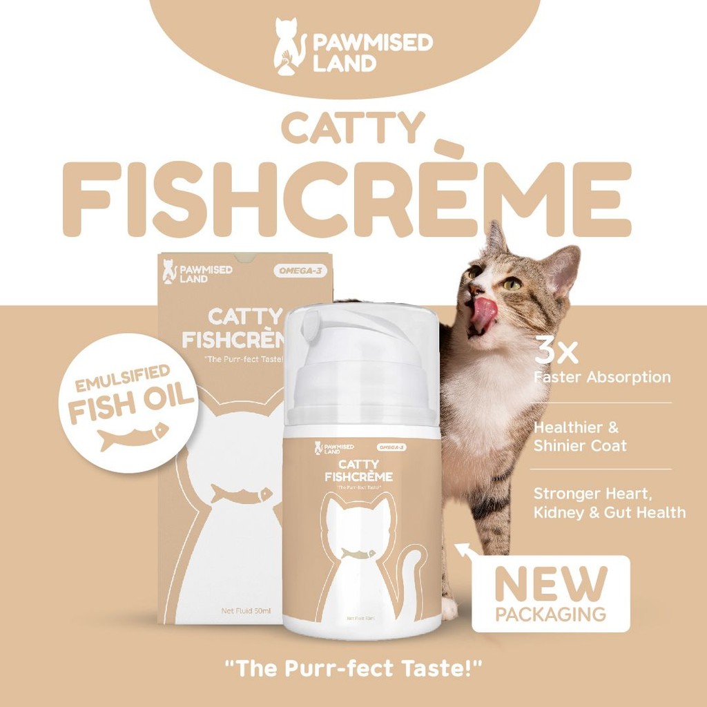 PawmisedLand Catty FishCreme - Emulsified Fish Oil Salmon Oil For Cats Dogs Pets Omega 3