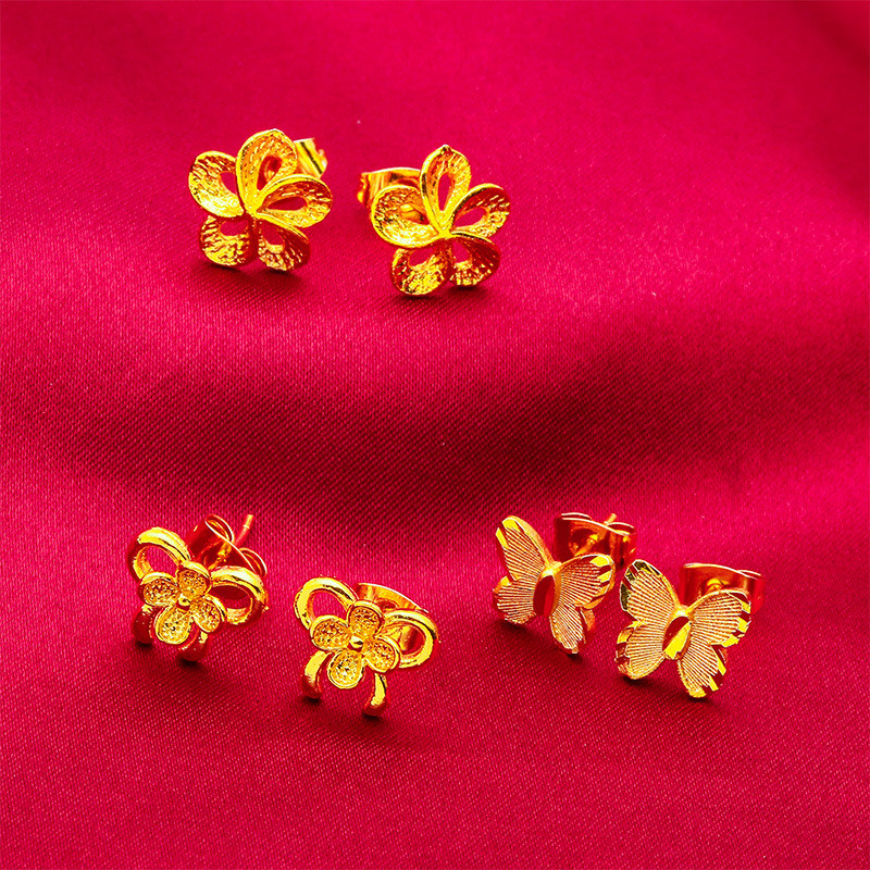 emas 916 Anting-anting ASIXGOLD Korean Gold Fashionable Butterfly Earrings for Malaysian Women | Trendy Jewelry Pieces in Southeast Asia