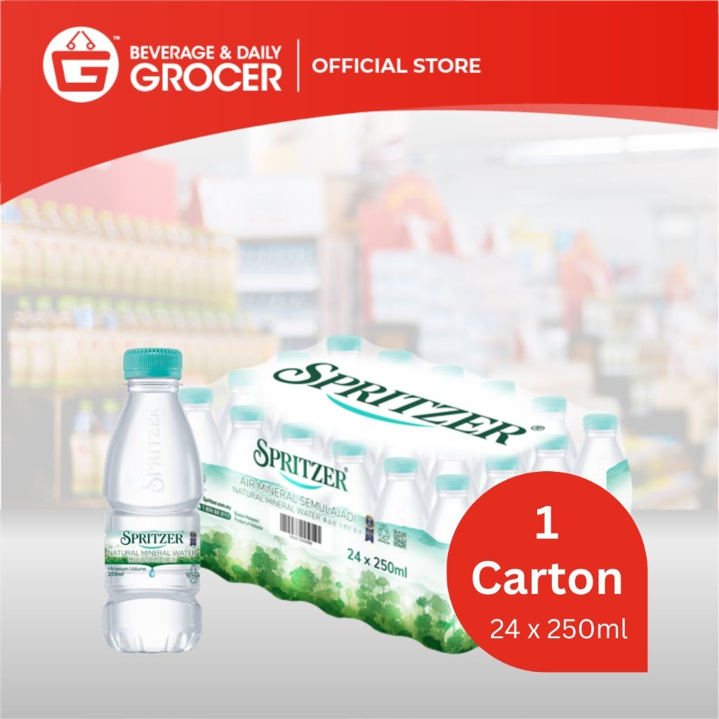 Spritzer Natural Mineral Water 24 x 250ML (24 Bottles) 1 Carton