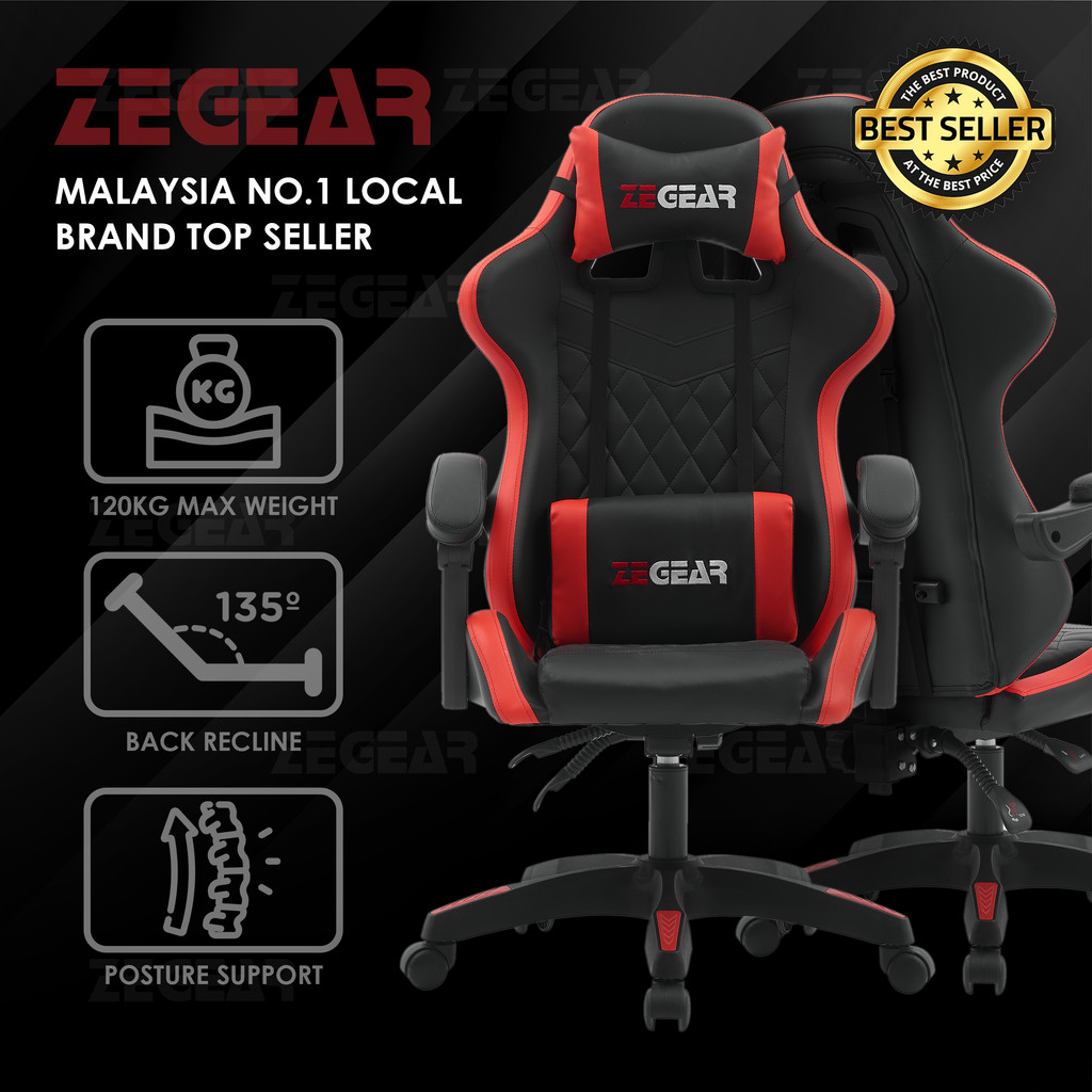 【ZE-GEAR】 X Series Professional Ergonomic Gaming Chair Office Chair / Kerusi Gaming Adjustable - 1 Year Limited Warranty