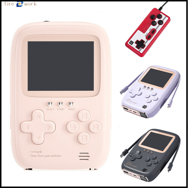 FIREWORK 2 In 1 Retro Handheld Game Console Power Bank With 500 Classical Games Portable Handheld Game Console Rechargeable Battery