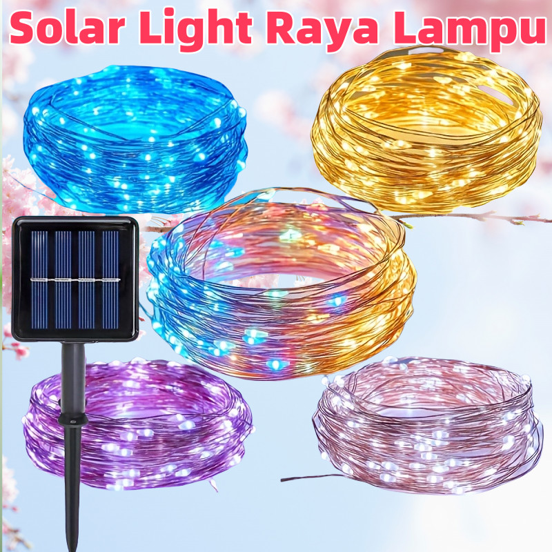 MEG LED Solar Lights Fairy String Lights Outdoor Hiasan Lampu Ramadan Party Wedding Decor Raya Lampu