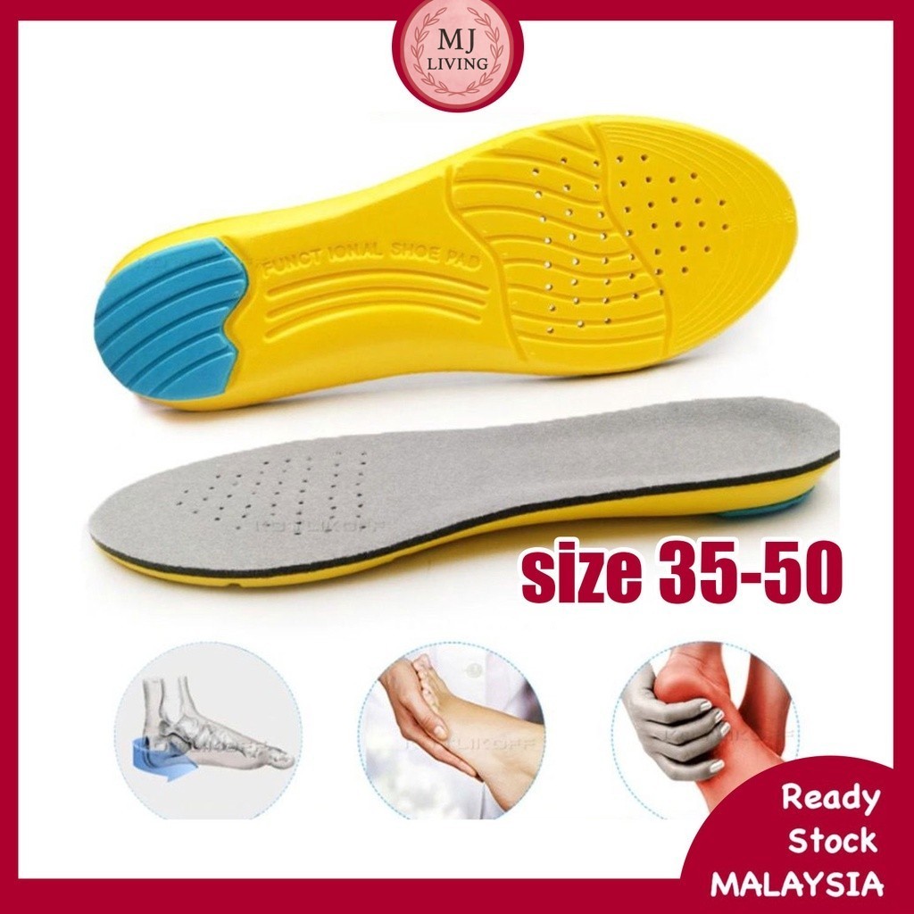 1 Pair Unisex Shoe Insoles Memory Foam Sport Insole Shoe Pad Men Woman Comfortable Trimmable Pelapik Tapak Kasut