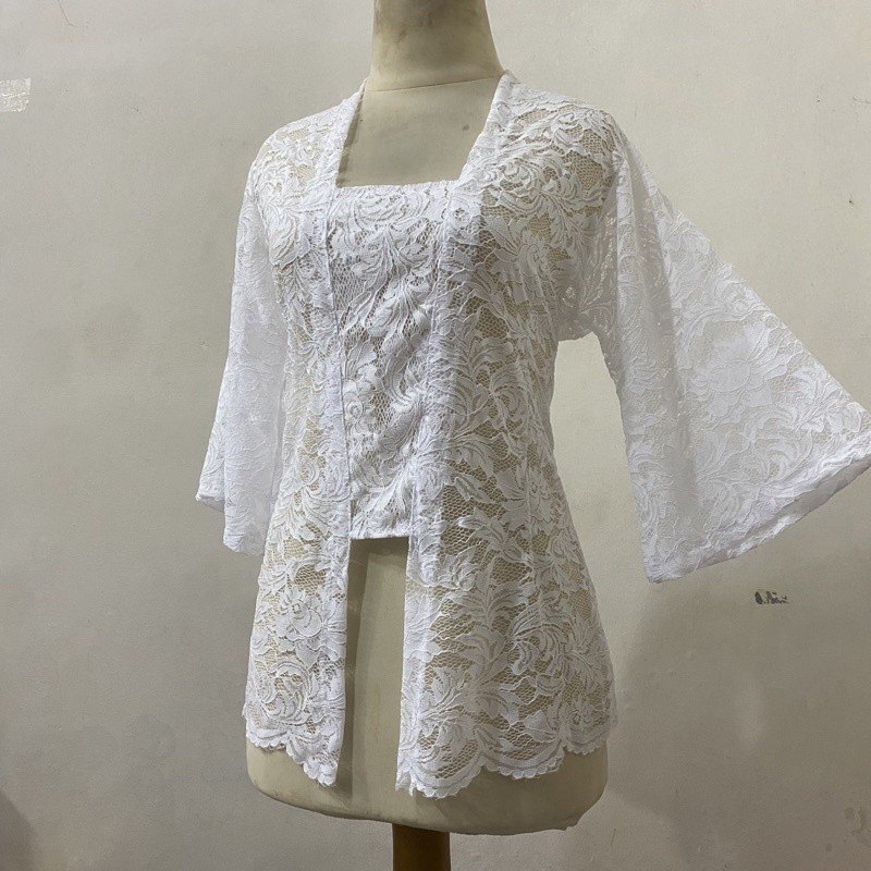 Essential Quality Kebaya bali Brocade sofia strait Bell Sleeves Versatile - Image 3