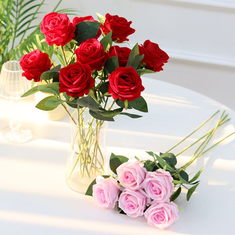 Artificial Rose Flower Wedding Flower Indoor Decoration Lover Gifts Flannelette Rose