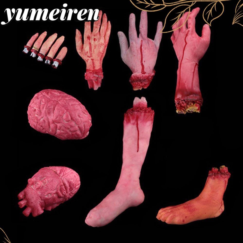YUMEIREN Horror Props, Fake Hands Party Scary Decoration Halloween Costume, Fashion Broken Foot Haunted House Fake Blood Halloween Decoration