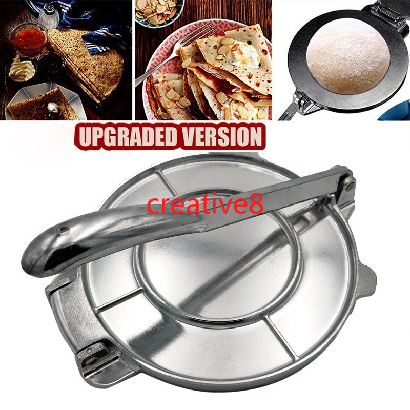 20cm Tortilla Maker Cake Press Pot Tool Dough PressureTortilla Aluminum Alloy Pie Machine Press Home Kitchen tool Non-Stick Chapati Foldable Maker Cake breville bread 20cm