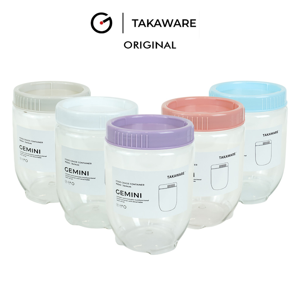 Takalie Gemini Plastic Jar M 750 BPA Free Food ContainerML TKWR-GEMINI