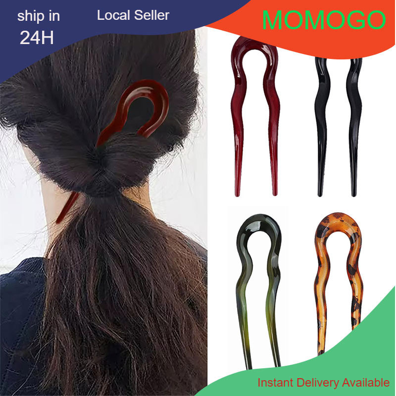 Acrylic U-shaped hairpin with temperament Acrylic hairpin with temperament Ladies Decorative Hair Fork