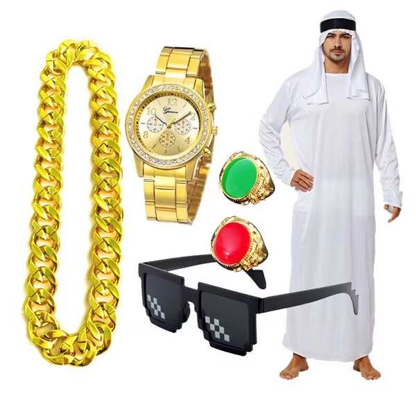 rantai leher perempuan rantai leher lelaki rantai leher rantai leher emas 916 Unisex Local Tyrant Funny Necklace Imitation Gold Length 80cm Props Jewelry Unisex Jewelry Local Tyrant Jewelry Funny Props Length 80cm Necklace Imitation Gold Necklace