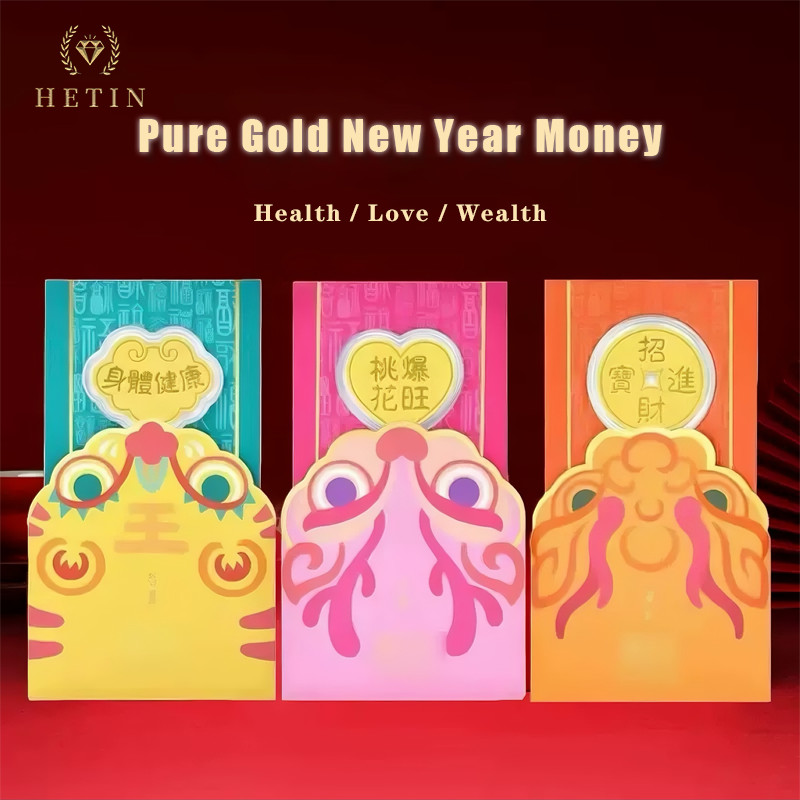 【HETIN】Pure Gold 999 Gold Bar (0.2g) Originality Solid Gold Gold Piece Zodiac&hellip;