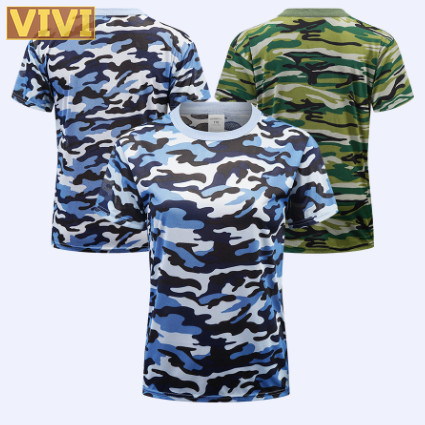T-Shirt Lengan Pendek Tentera Mens Womens Camouflage Tactical Military Short Sleeve T-Shirt Quick Dry Tee Tops T318