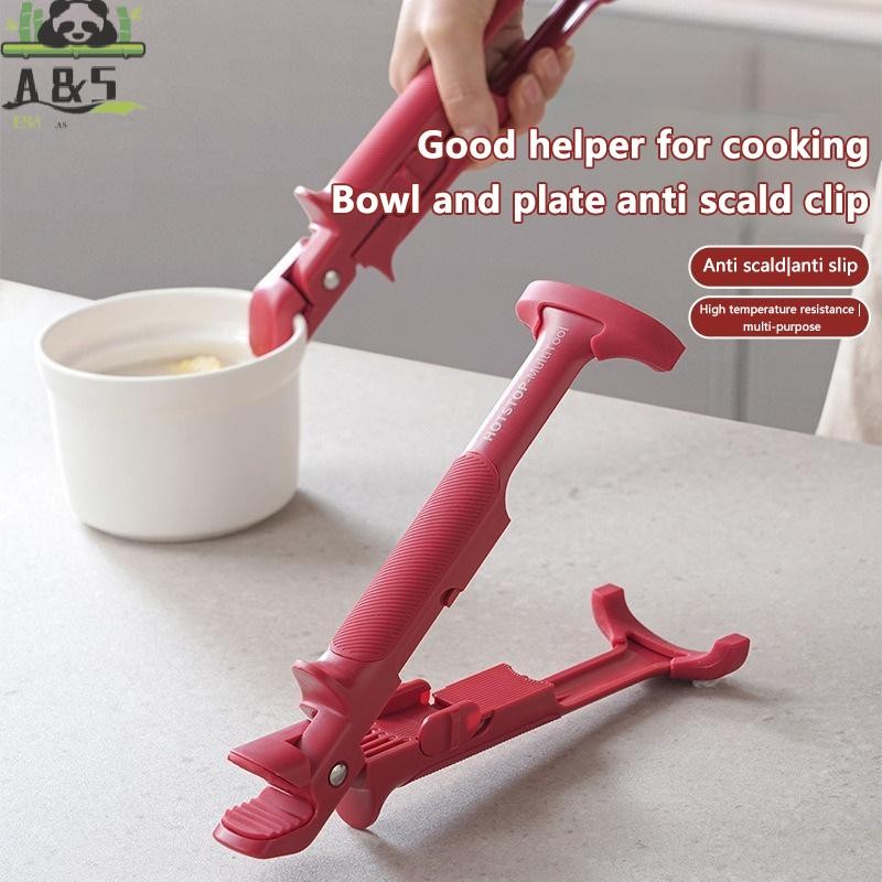 [A&S May] Silicone Anti-Scalding Hot Dish Holder, Household Kitchen Multi-Functional Two-In-One Stew Bowl Ceramic Steamed Egg Custard Bowl {my}
