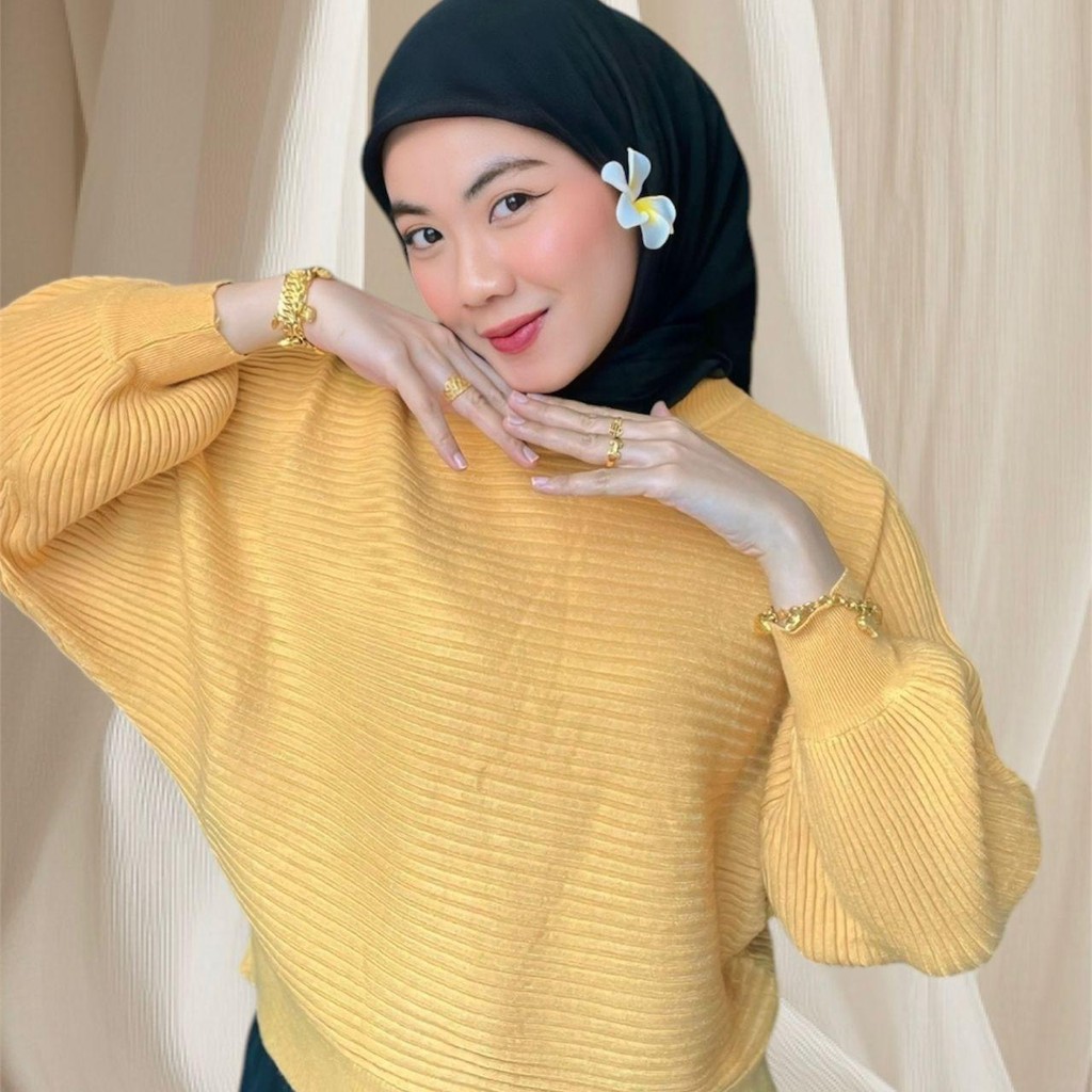 YAN@YAN KOREA DESIGN BATWING LANTERN SLEVES KNITWEAR -LW021