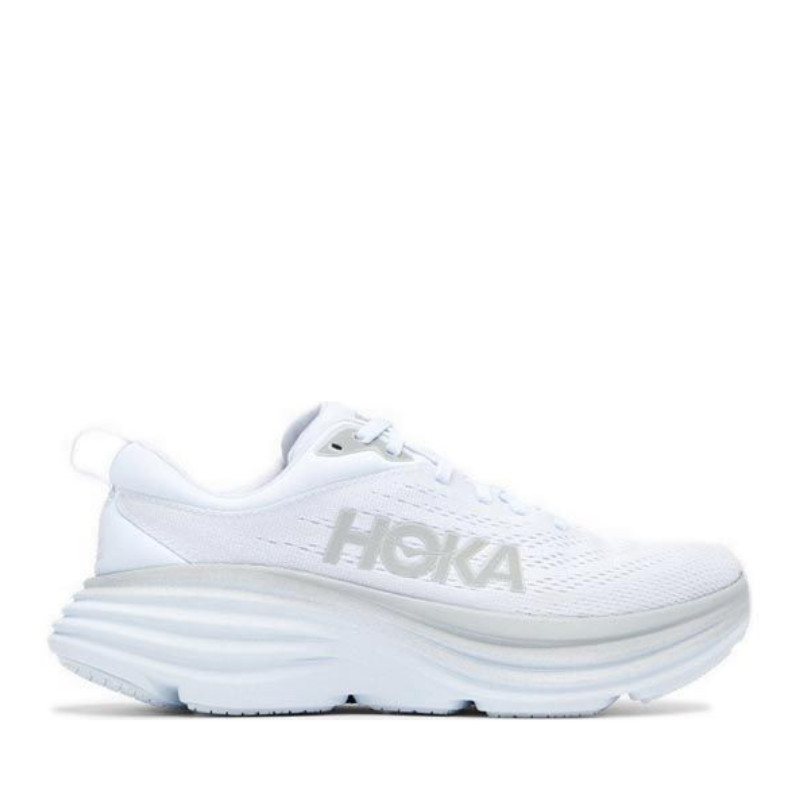 PROMO - Sepatu Hoka One One Bondi 8 White Silver - Sepatu Olahraga - Sepatu Running