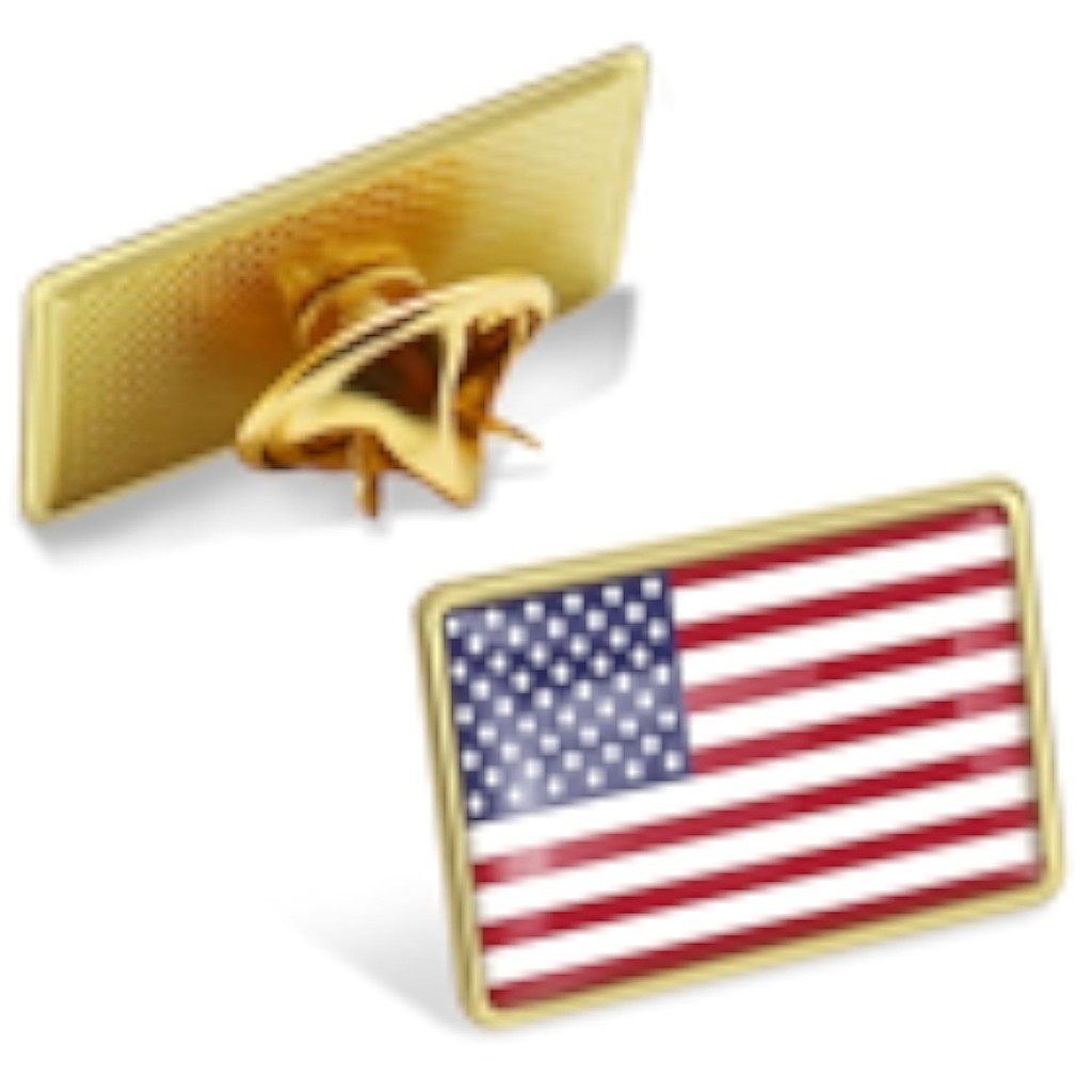 1PCS American Flag Lapel Pins Bulk Metal - USA United States Patriotic Souvenir Badge Pins For Veteran Day Patriotic Party