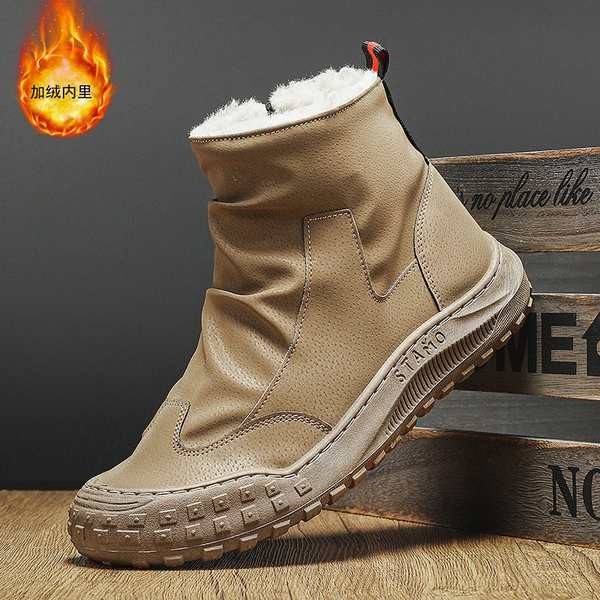 red wing safety boots kasut kerja Tarik balik baldu kasut martin atas tinggi trend kasut kargo lelaki serba boleh menebal kasut kapas hangat anti-slip kasut perlindungan buruh lelaki