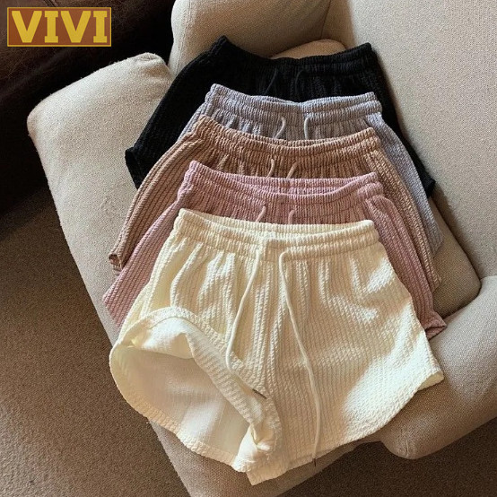Ready Stock Plus Size Women High Waist Sports Shorts Pants Drawstring Comfortable Loose Casual Shorts P74