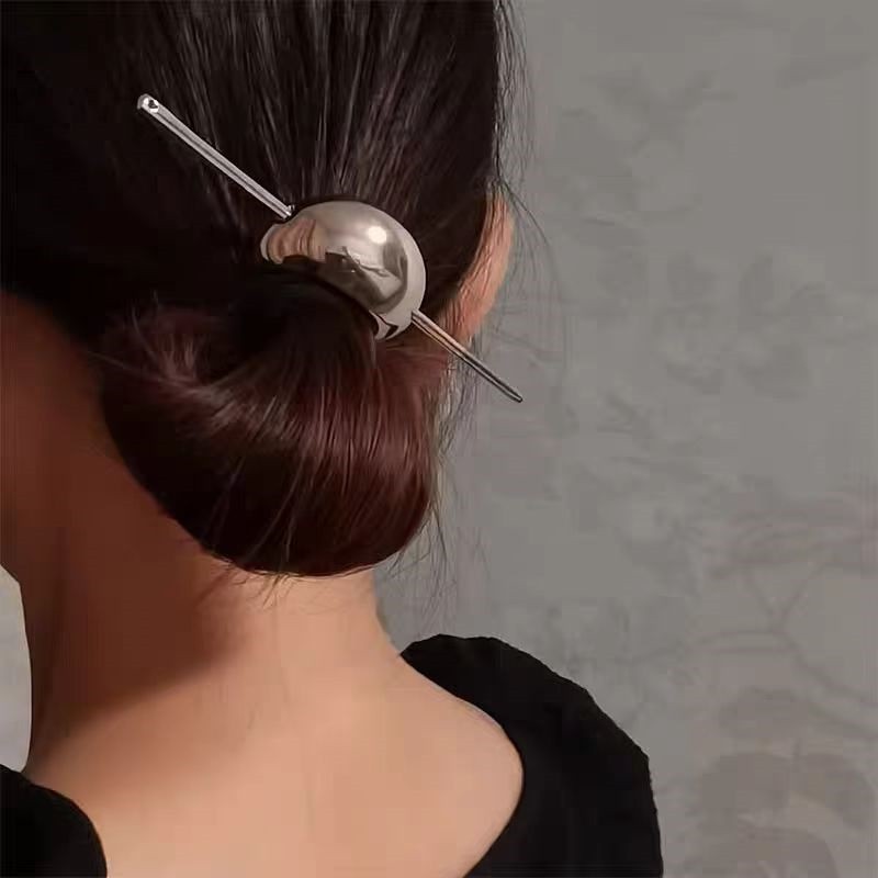 New Chinese Crescent Hairpin Female Antique High-End Personality Cool Hairpin Classical Fashion Simple All-Match Hair Accessories