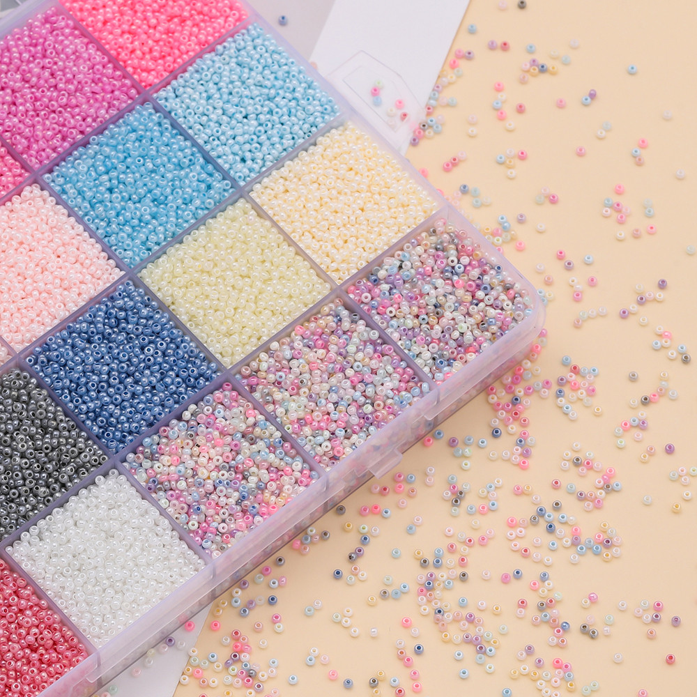 St. kunkka 2mm 1,000Pc Glass Cream Rice Beads for DIY Handmade Jewelry Making