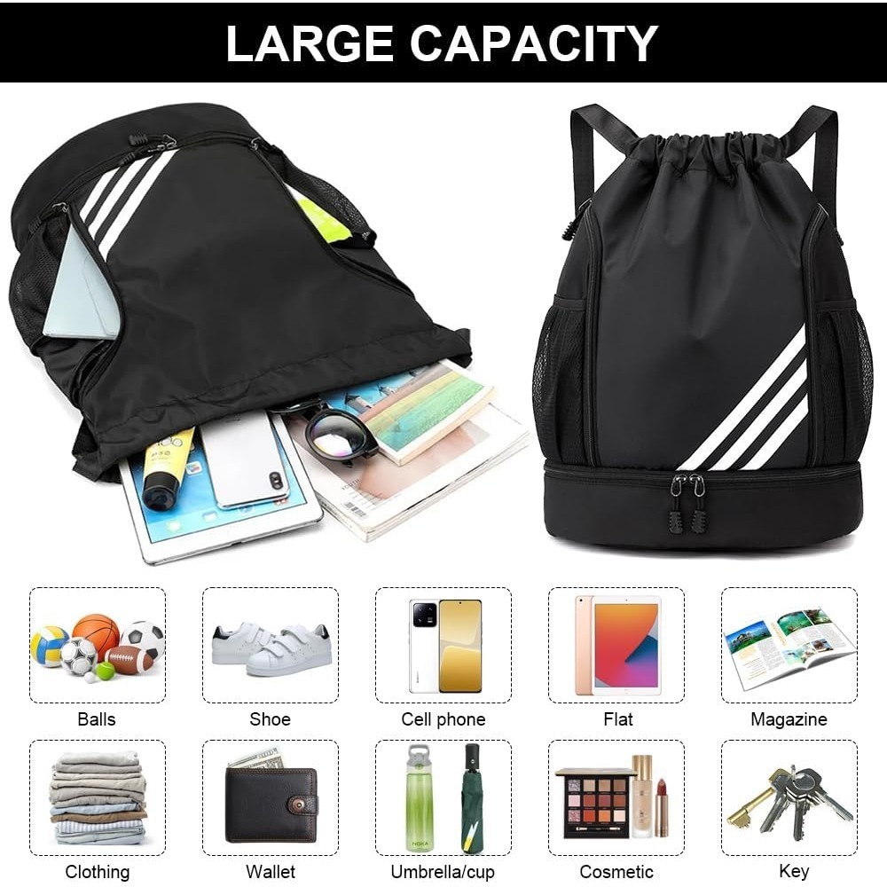 Travel Fashion 【Malaysia Spot】Gym bag sport drawstring bag,basketball football bag，beg sukan  beg bola bagpac... - Image 3