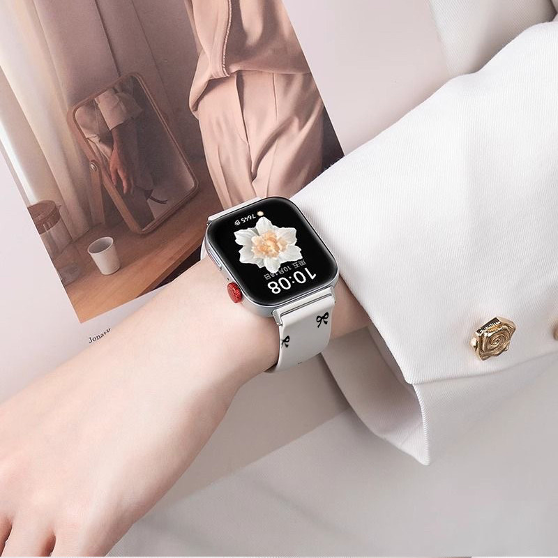 Beautiful bow watch strap is suitable for Apple Watch 1 Series 2 Apple Watch Series 3 Apple Watch Series 4 Apple Watch Series 5 Apple Watch SE Apple Watch Series 6 Apple Watch Series 7 Apple Watch Series 8 Apple Watch Series 9 Apple Watch Series 10