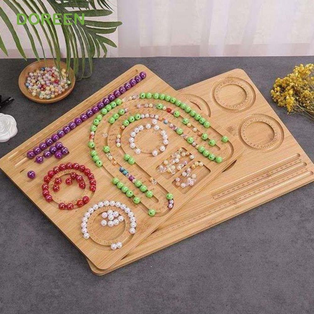 DOREEN Wooden Bead Board, Multiple Types Thickened Jewelry Making Tray, Creative Eco-Friendly Display Versatile Bracelet Beading Boards Crafts DIY