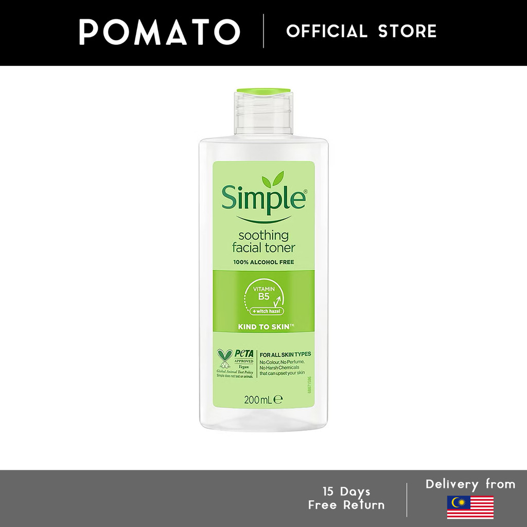 SIMPLE Simple Soothing Facial Toner Kind to Skin 100% Alcohol Free 200mL
