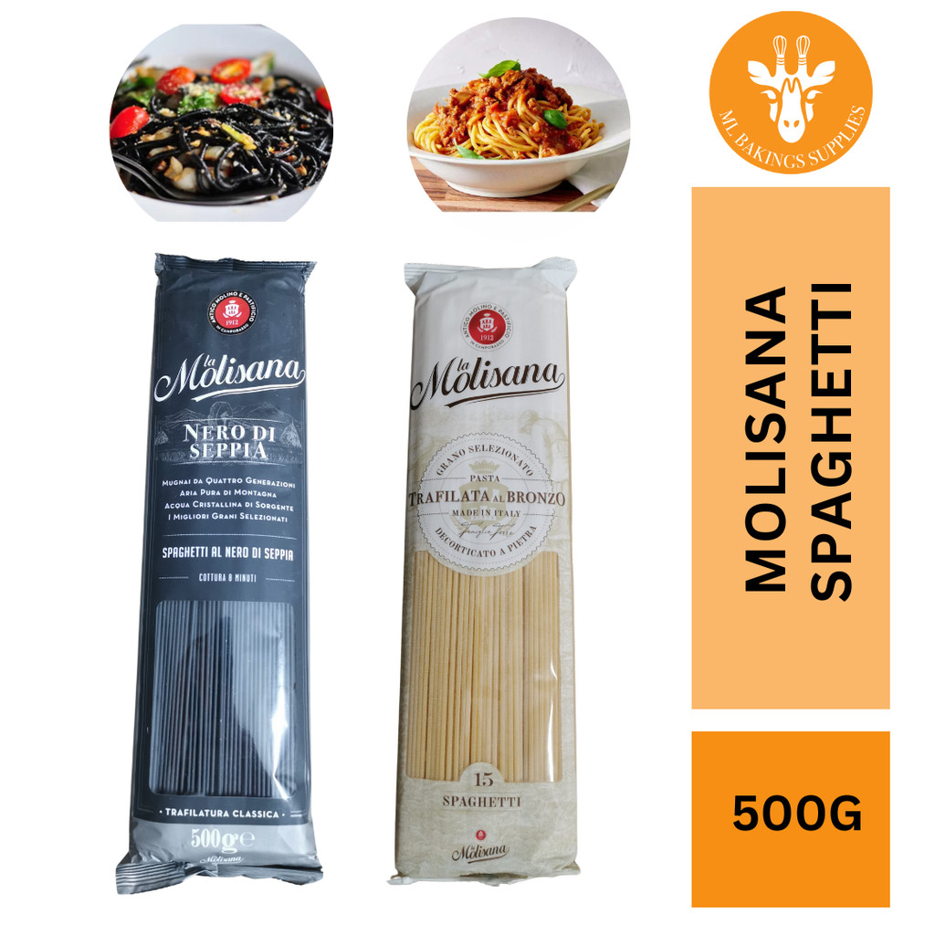 [READY STOCK] La Molisana Italian Durum Wheat Pasta - Bronze Die Traditional Quality Squid Ink Spaghetti, Saghetti N.15