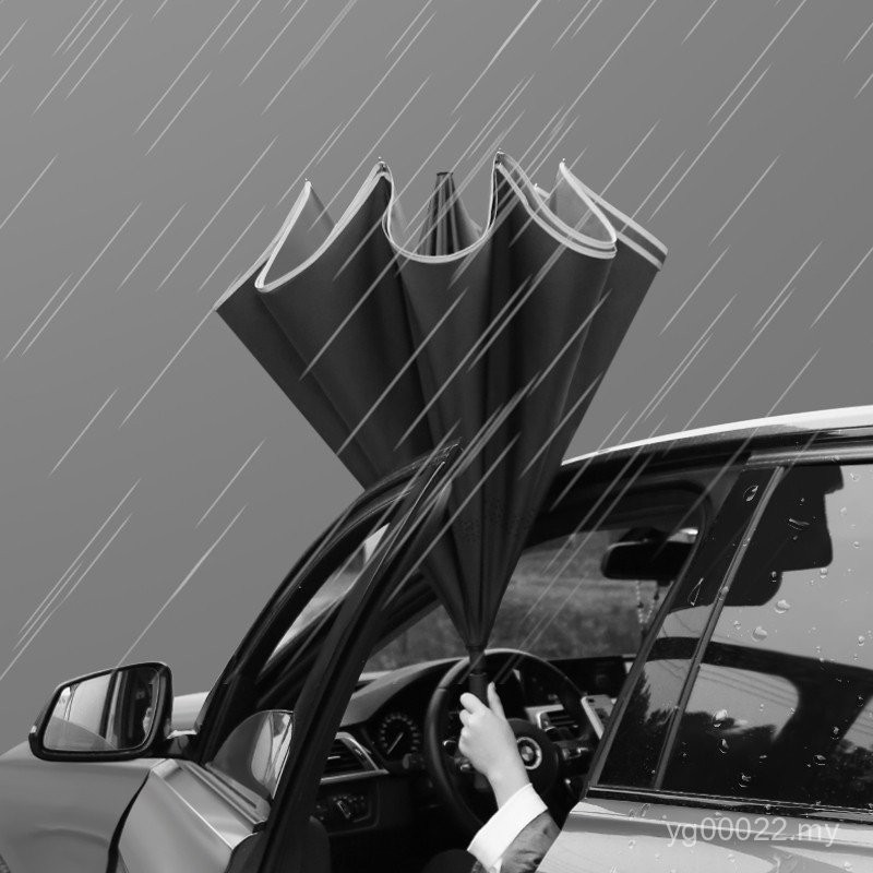 Car Umbrella Thick Long-handled Music Reinforcement Handsome Yunle Reverse Car Oversized Straight Rod Automatic Extra Large Male WAE0