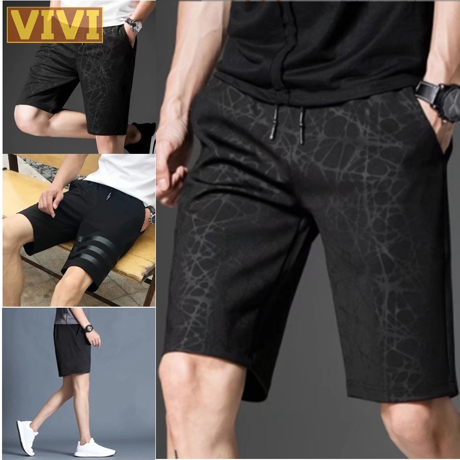 [M-5XL/100kg] Men Pants Seluar Pendek Lelaki Plus OverSize Beach Sports Cropped Shorts Drawstring Shorts P07 短裤