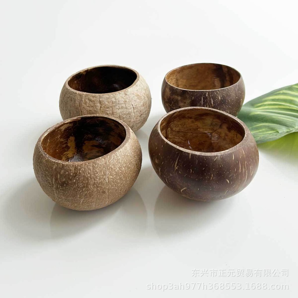 Natural Coconut Bowl Candle Aromatherapy Cup Creative Coconut Shell Jar Wax Coconut Shell Bowl Decorative Storage Bowl Coconut Shell Empty Cup
