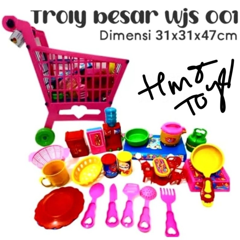 5.5 GIRLS' TOYS TROLLEY SHOPPING TOYS CHILDREN'S TOYS TROLLEY Children's Toys Troley Cooking Set Free Many Cooking Tools